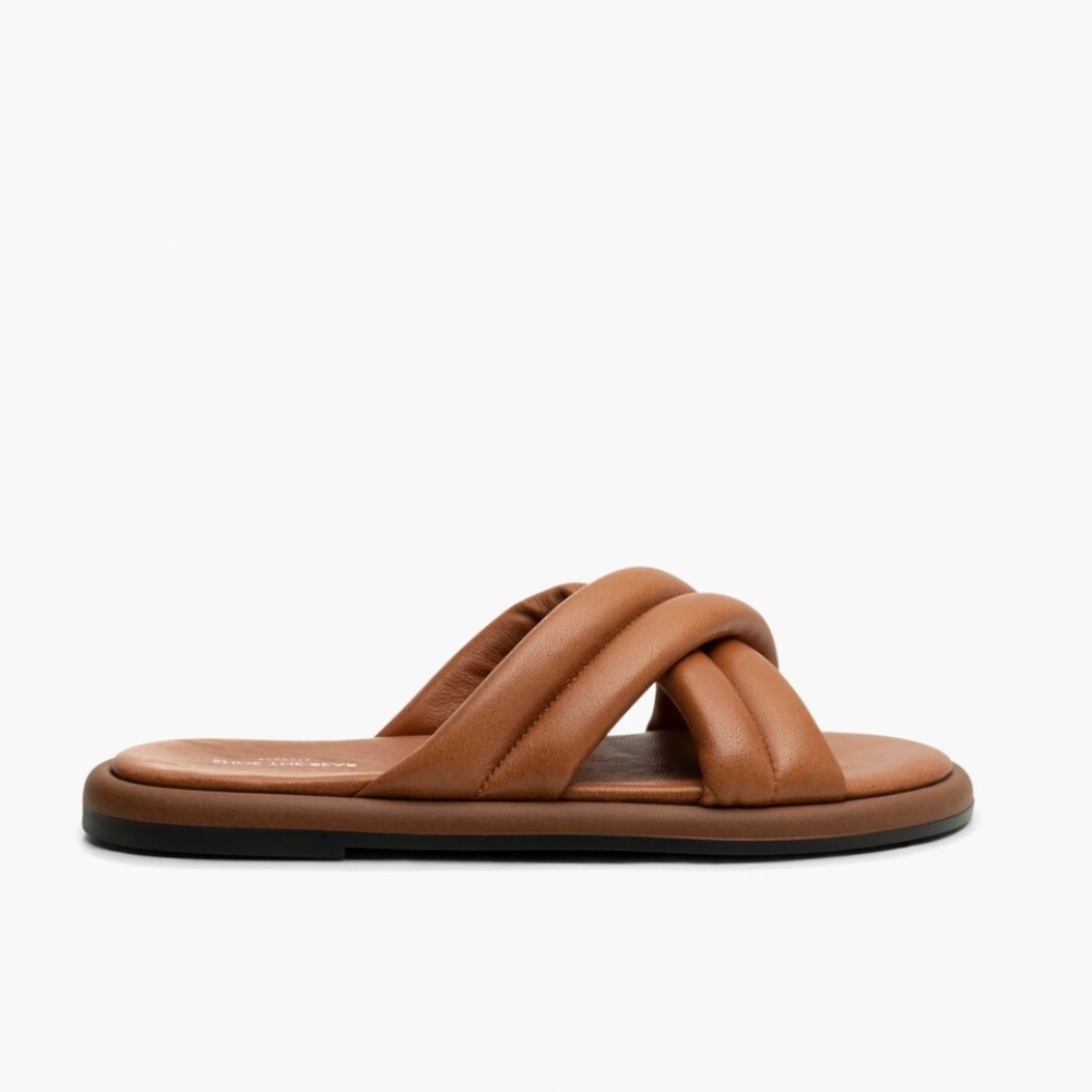 Madewell Shoe The Bear Lotta Cross Mule Brown Sandal size 36